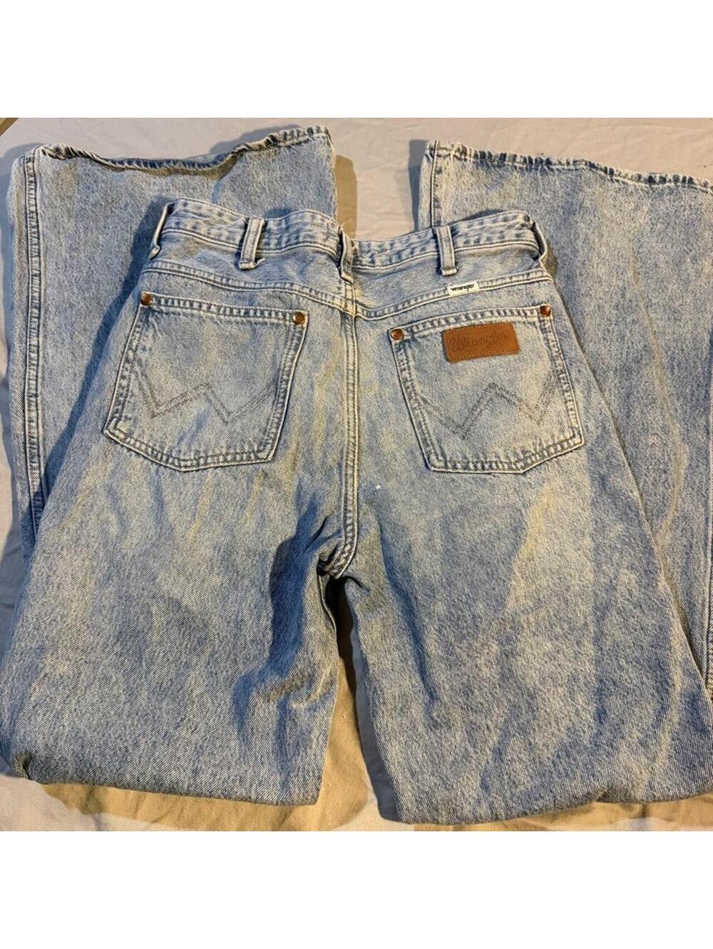 Wrangler Wanderer High Rise Flare Jeans 26x32 Light Blue Denim